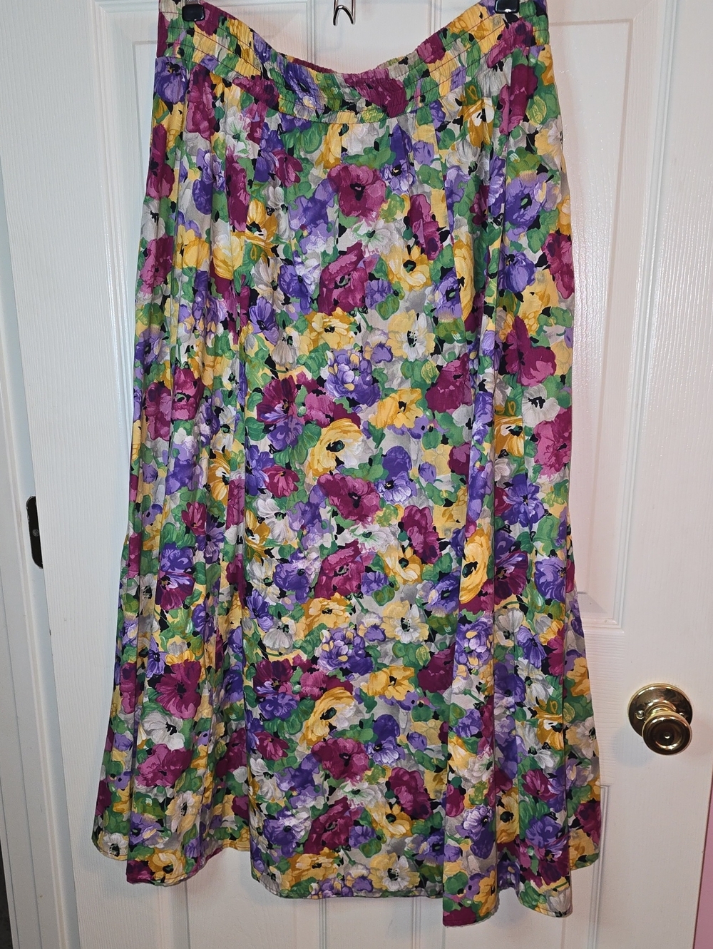 Marisa‎ Christina Floral Maxi Skirt in Purple, Yellow & Green